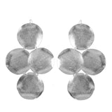 Large Disc Earrings in Rhodium