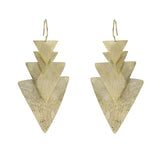 Triangle Tiered Earrings in Gold
