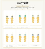 Blue Sapphire Gold Chandelier Earrings