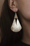 Uptown Strut Marcia Moran Pyramid Gold Earrings