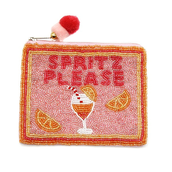 Uptown Strut Spritz Please! Beaded Purse Pouch