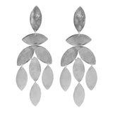 Magnolia Marquise Chandelier Earrings in Rhodium