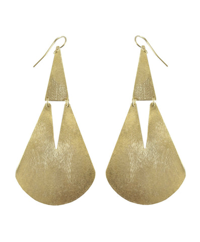 Uptown Strut Marcia Moran Pyramid Gold Earrings