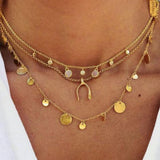 Uptown Strut Marcia Moran Short Coin Necklace in Gold