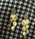 Uptown Strut Marcia Moran Druzy Gold Chandelier Earrings