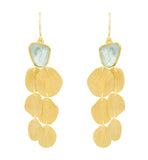 Aqua Gold Chandelier Earrings