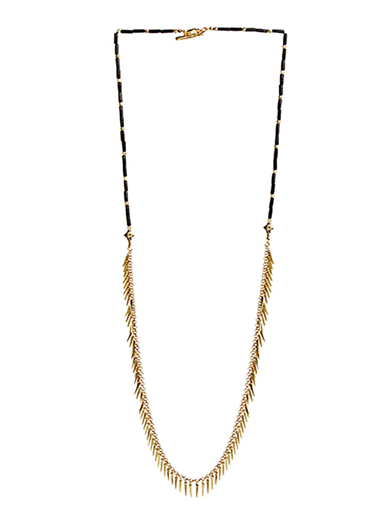 Jenny Bird Palm Rope Necklace in Black