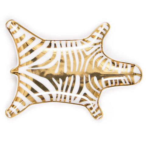 Metallic Carnaby Zebra Dish in Gold