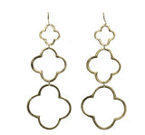Triple Clover Earrings in Gold ♧