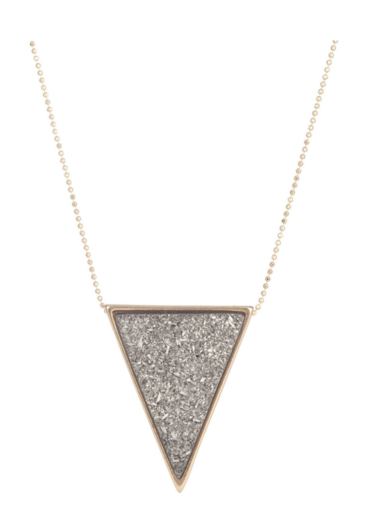 Druzy Triangle Stone Necklace